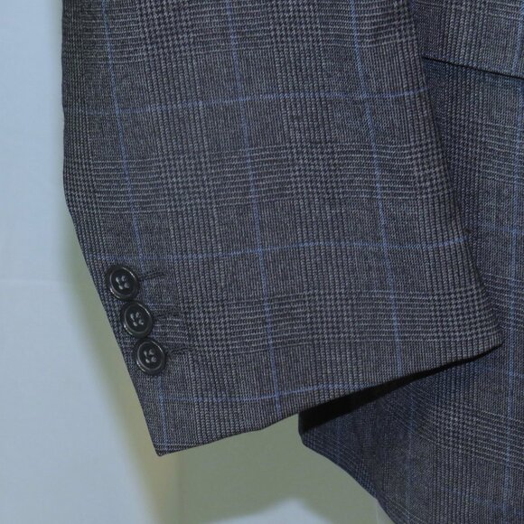 Hartwood Paris E. Thomas Vintage Gray Plaid Double Breasted Sport Coat US 40 - Picture 7 of 12